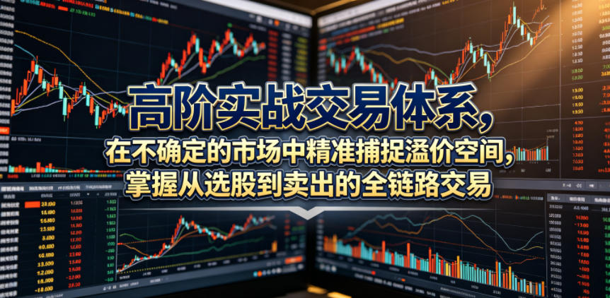 高阶实战交易体系，在不确定的市场中精准捕捉溢价空间，掌握从选股到卖出的全链路交易心法