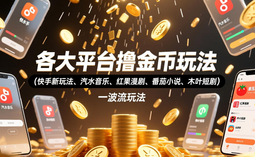 各大平台撸金币玩法，一波流玩法