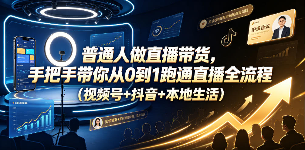 普通人做直播带货，手把手带你从0到1跑通直播全流程