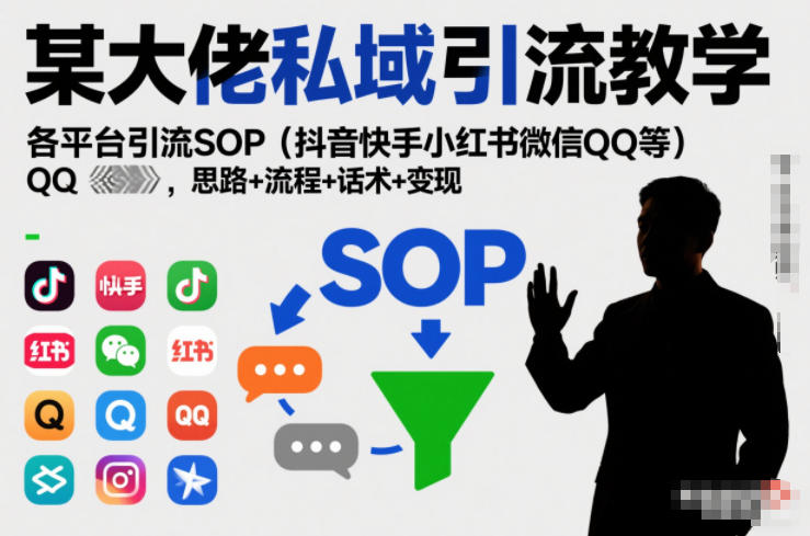 某大佬私域引流教学，各平台引流SOP，思路+流程+话术+变现