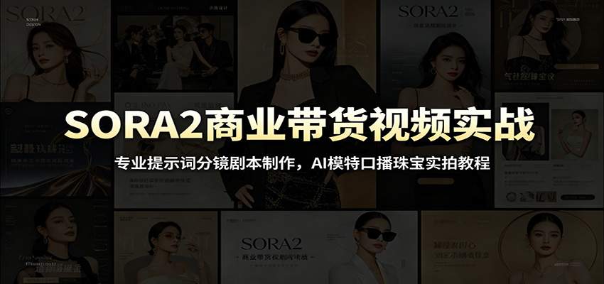 SORA2商业带货视频实战：专业提示词分镜剧本制作，AI模特口播珠宝实拍教程