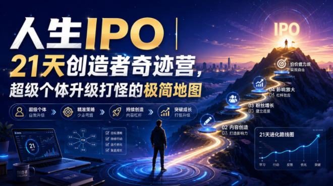 人生IPO︱21天创造者奇迹营，​超级个体升级打怪的极简地图