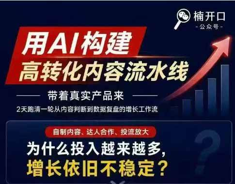小红书AI高转化内容实战课：6大智能体+用户洞察+爆文拆解，从内容策略到批量生产复制放大全流程