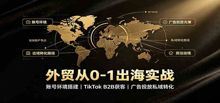 外贸从0-1出海实战：账号环境搭建，TikTok B2B获客，广告投放私域转化