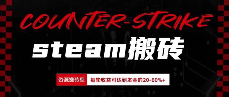 Steam搬砖，每轮收益为本金的20-80%，平均每天仅需半小时，新人轻松上手