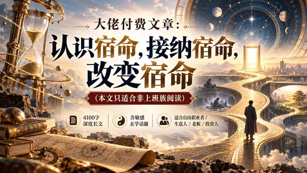 【无水印】大佬付费文章：认识宿命，接纳宿命，改变宿命