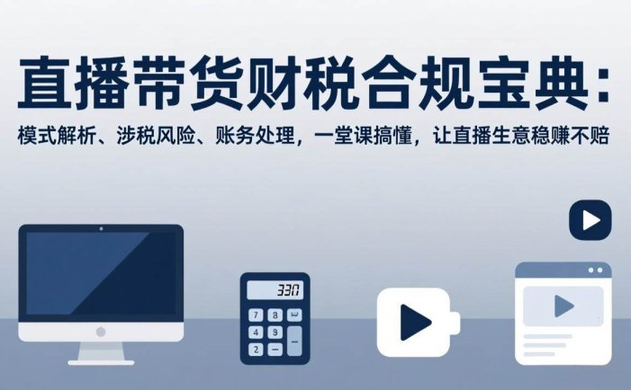 直播带货财税合规宝典：模式解析、涉税风险、账务处理，一堂课搞懂，让直播生意稳赚不赔